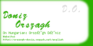 doniz orszagh business card